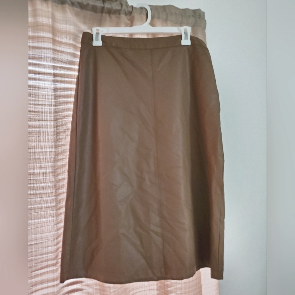 Nude Leater Midi Skirt